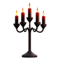 Dark and Spooky Candelabrum with Flickering Red Candles png