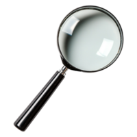 Magnifying Glass with Black Handle Isolated on png