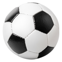 Classic Soccer Ball with Black and White Hexagonal Panels Design png