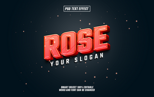 3D Rose text effect with editable slogan on dark background. psd