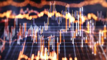 Abstract stock exchange data forms a virtual stream video