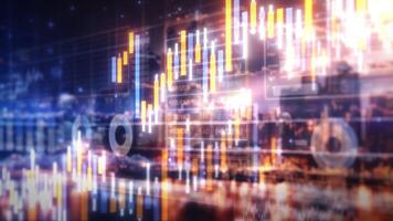The digital space is filled with an abstract flow of stock exchange data. video