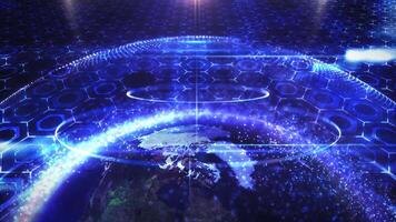 Visualization of the digital environment around the planet video