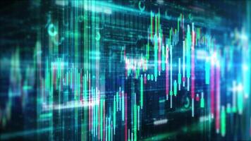 The digital realm is a conduit for abstract stock exchange data video