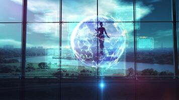 Artificial intelligence in the digital space of the earth. video