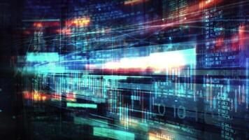 Abstract stock exchange data in a virtual stream. video