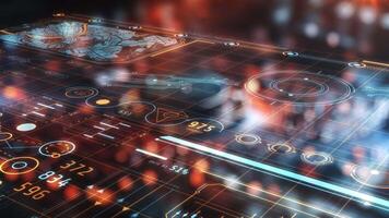 Futuristic head-up display showing real-time information processing video
