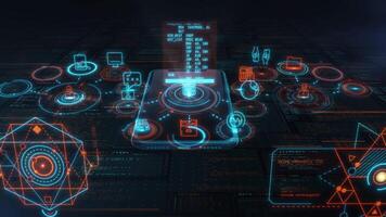 Smartphone managing futuristic technological connections and data flow video