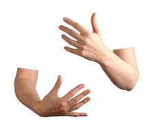Female hands gently embracing, fingers clasped together in a soft hugging gesture. Symbolizing photo
