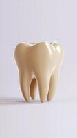 One tooth on a white background 3d render photo