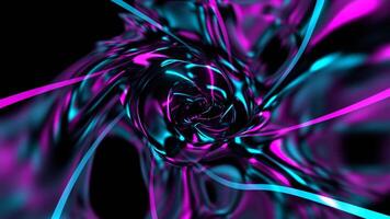 ciano e Rosa onda túnel do colori neons fundo vj ciclo dentro 4k video