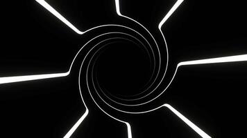branco rotativo espiral néon linhas fundo vj ciclo dentro 4k video