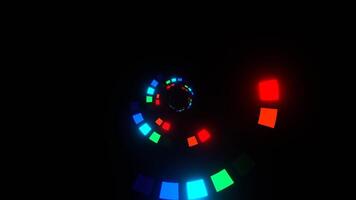 Multicolor Movement of Squares in Rings Background VJ Loop in 4K video