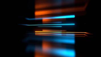 Orange and Cyan Neon Rectangular Shapes Moving Background VJ Loop in 4K video