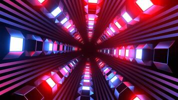 Red and Blue Strobe Shape Tunnel Background VJ Loop in 4K video
