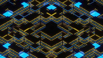 Blue and Yellow Square Colored Strobe Background VJ Loop in 4K video