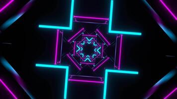 Cyan and Pink Neon Abstract Shape Background VJ Loop in 4K video