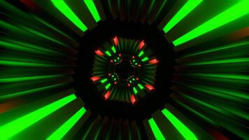 Green and Red Neons Reverse Movement Tunnel Background VJ Loop in 4K video