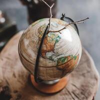 Top view globe shape and twigs photo