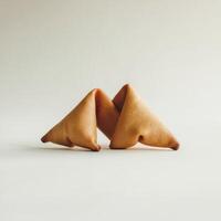 Two fortune cookies isolated on white background taken in studio with a 5d mark iii photo