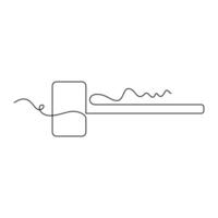 one line art Mallet illustration. line art, one continuous line, simple, hand drawn and sketch style. for icons, symbols, signs or logos vector