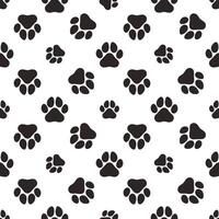 Seamless pattern with dog or cat paw footprints, animal print vector