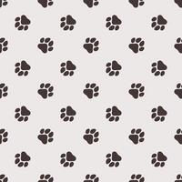 Seamless pattern with dog or cat paw prints, animal background vector