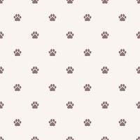 Dog or cat paw print, seamless pattern vector