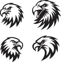 A bold and unique eagle head illustration in silhouette style vector