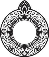 Mandala style circular Thai frame vector