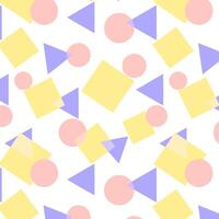 a colorful pattern with pink, yellow and blue shapes vector