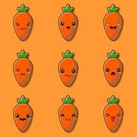 cartoon carrot set with different expressions vector