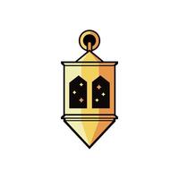 A golden lamp with a star on it vector
