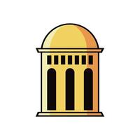 A golden building with a dome on top vector