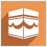 The kaaba is a box with a long shadow vector