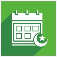 A calendar with a crescent and star on it vector