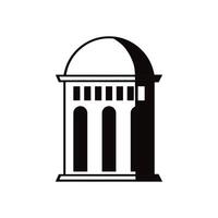 A black and white logo of a building with a dome vector
