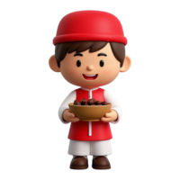 A cartoon character holding a bowl of food png