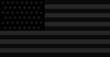 Black American flag, monochrome USA flag vector