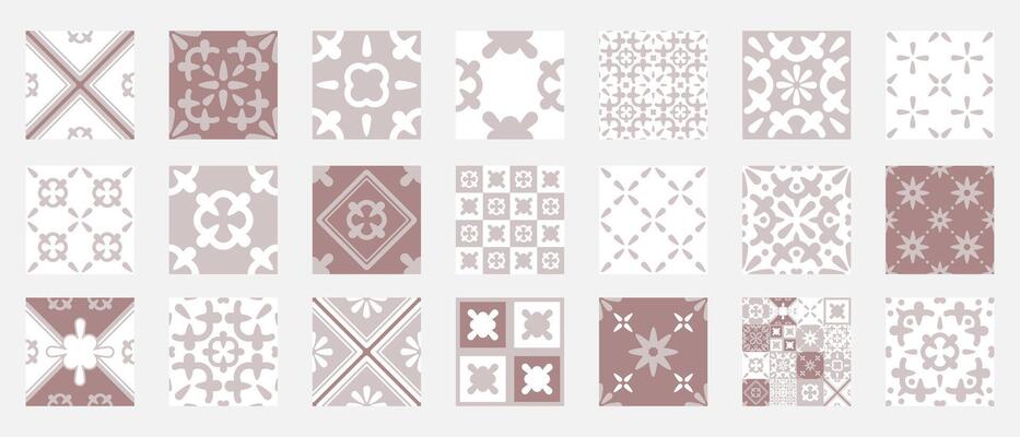 Traditional Portuguese Azulejo Tile Patterns Set