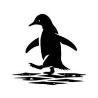Penguin walking on the beach illustration vector