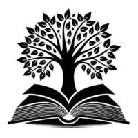 An open book with a tree on it vector