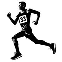 A silhouette of a man running in a race vector