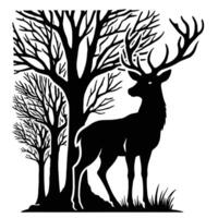 Deer in the forest vector