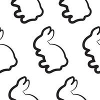 seamless pattern with simple icons of rabbits that can be washed in line art style, for logos or holiday designs vector