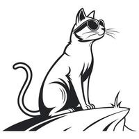 Minimalist Cat Illustration Elegant Line Art vector
