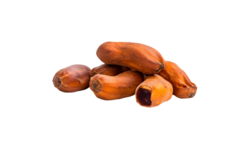 Studio shot displaying several ripe tamarinds with transparent background for easy use png