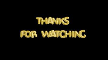 Golden Text Animation Thanks for Watching End Screen Graphic Design video
