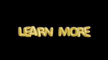 Learn More Golden Balloons 3D Render. Encouraging Knowledge Seeking and Growth video