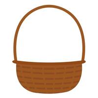 Empty wicker basket isolated on transparent background vector